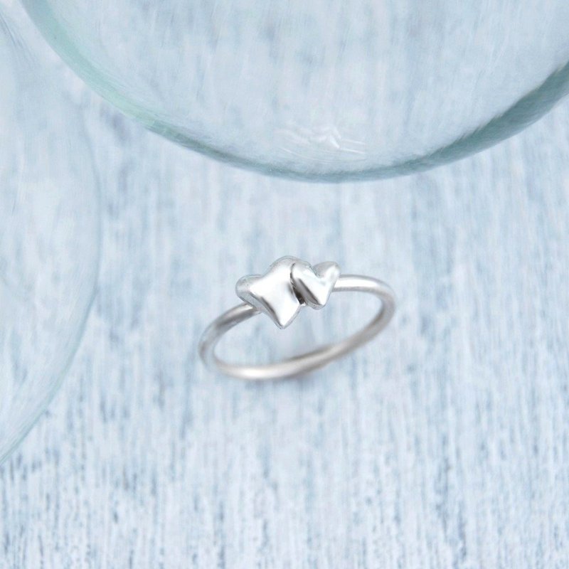 心心相印(银戒) - 戒指 - 纯银 