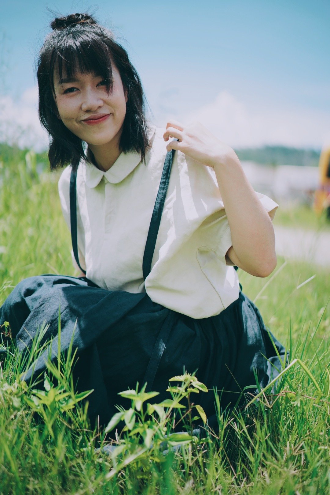 Dale 简约浅卡其麻质娃娃领上衣 | 日本麻布料 轻透清凉 夏日必备 - 女装上衣 - 棉 卡其色