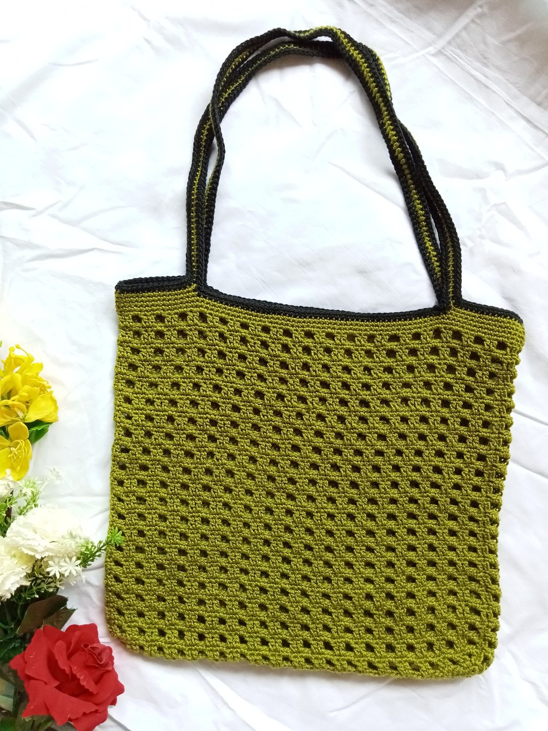 Crochet Shoulder Bag Handmade - 其他 - 压克力 绿色
