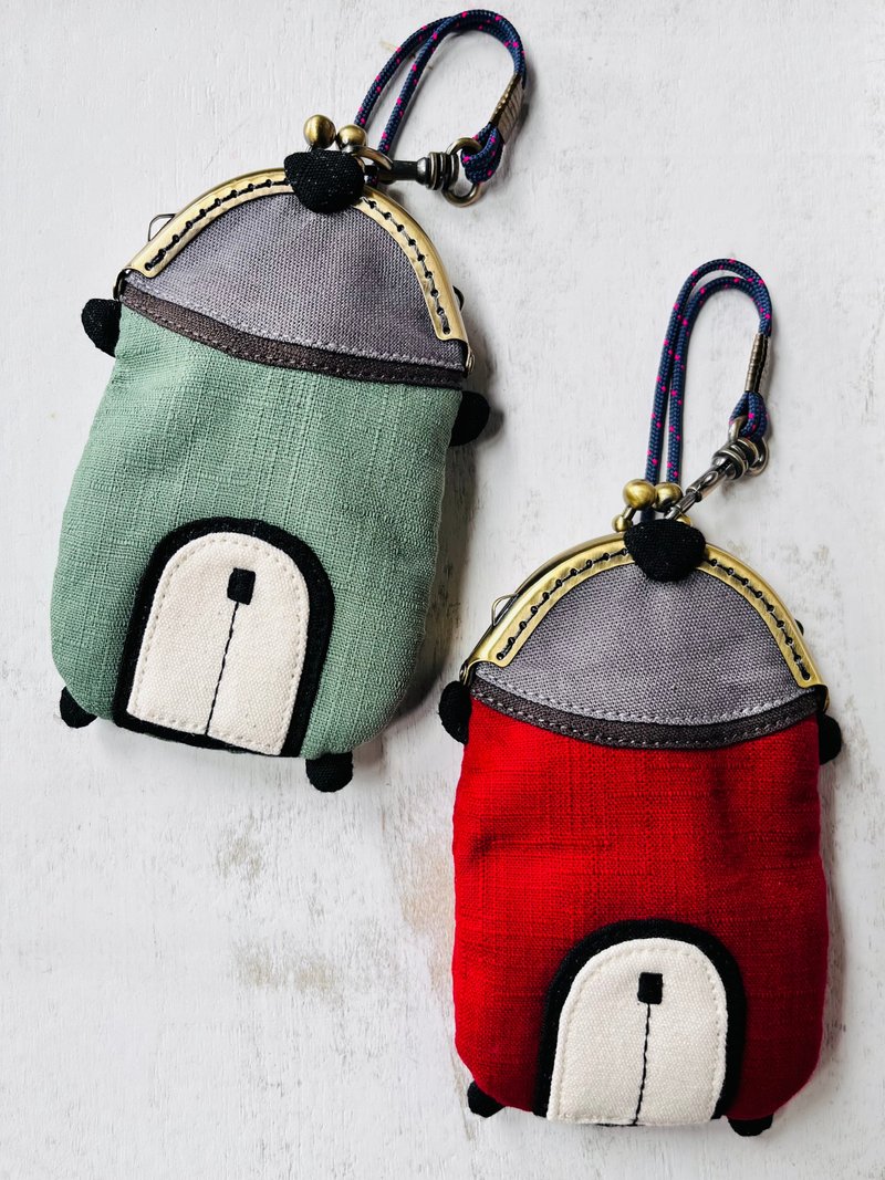 造型口金key包/印章包/零钱包-电锅款 - 钥匙链/钥匙包 - 棉．麻 