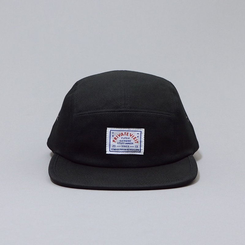 Private Visit Team Cap 五分割帽 - Black - 帽子 - 棉．麻 黑色