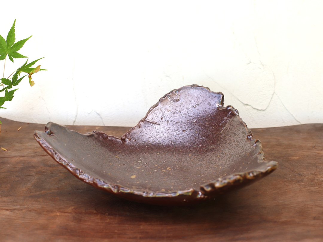 备前烧 撕盘（宽约22.5cm）sr8-036 - 盘子/餐盘/盘架 - 陶 咖啡色