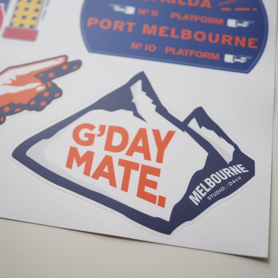 Sticker: City of Melbourne-S001-luggage sticker, 旅行箱贴纸 - 贴纸 - 纸 多色