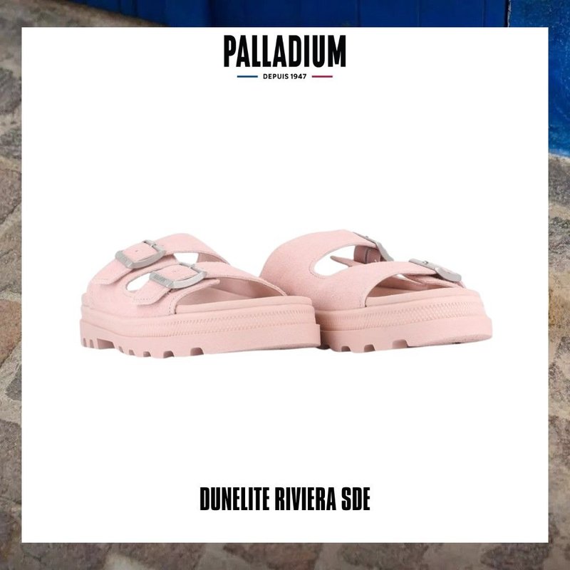 PALLADIUM DUNELITE RIVIERA SDE轻量麂皮拖鞋 粉 74455-605 - 拖鞋 - 其他材质 