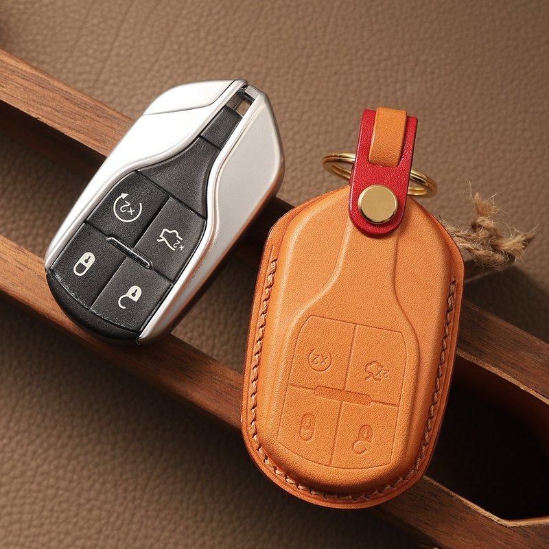【疯匠】全手工For Maserati 玛莎拉蒂车钥匙皮套 莱万特心意礼品 - 钥匙链/钥匙包 - 真皮 