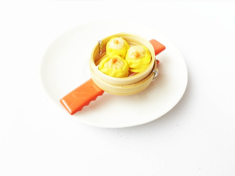 Dumpling hair clip, orange - 发饰 - 粘土 橘色