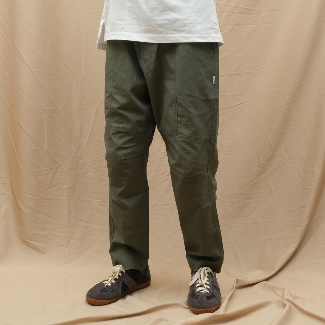 宽版工装裤 Wide Worker Pants/简约/素色/情侣服/长裤/宽裤/ - 男士长裤 - 棉 绿色