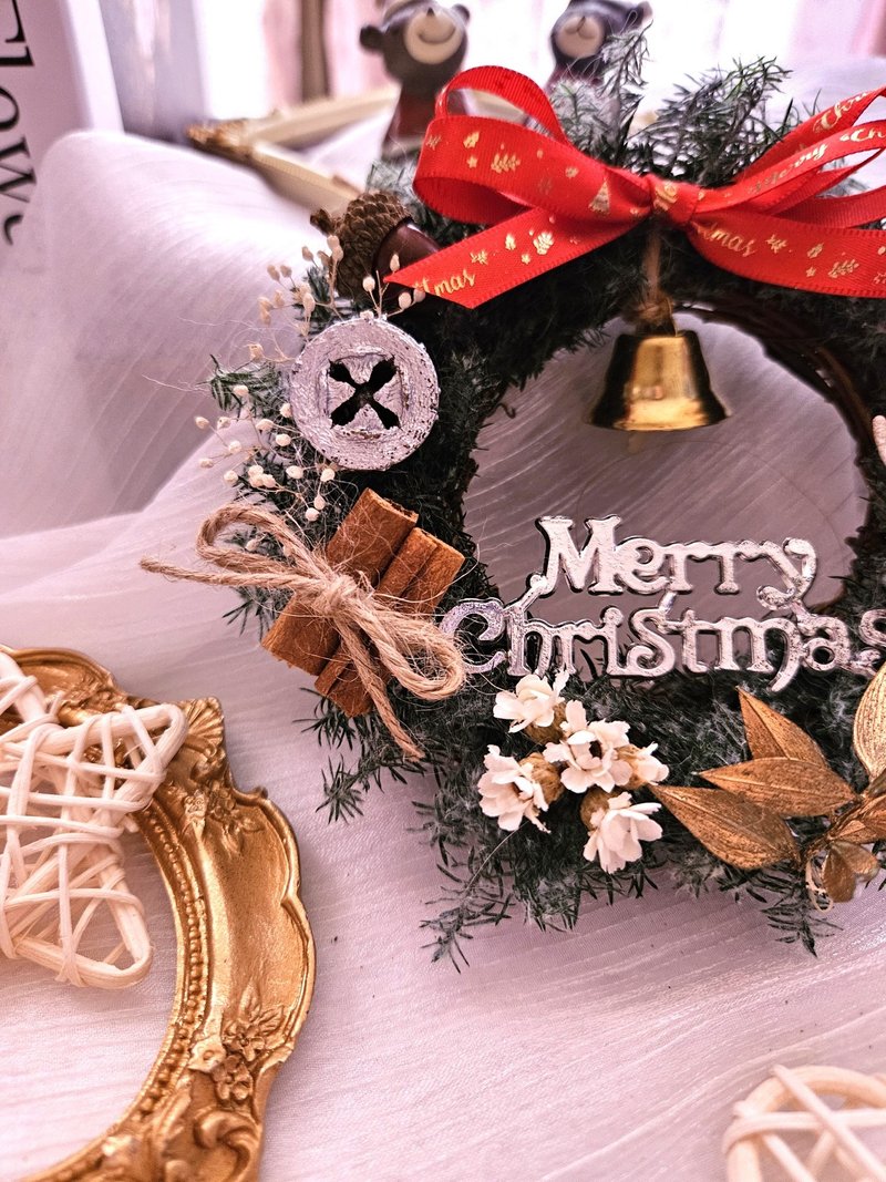 永生雪松圣诞小花圈 圣诞礼物 - 干燥花/捧花 - 植物．花 多色