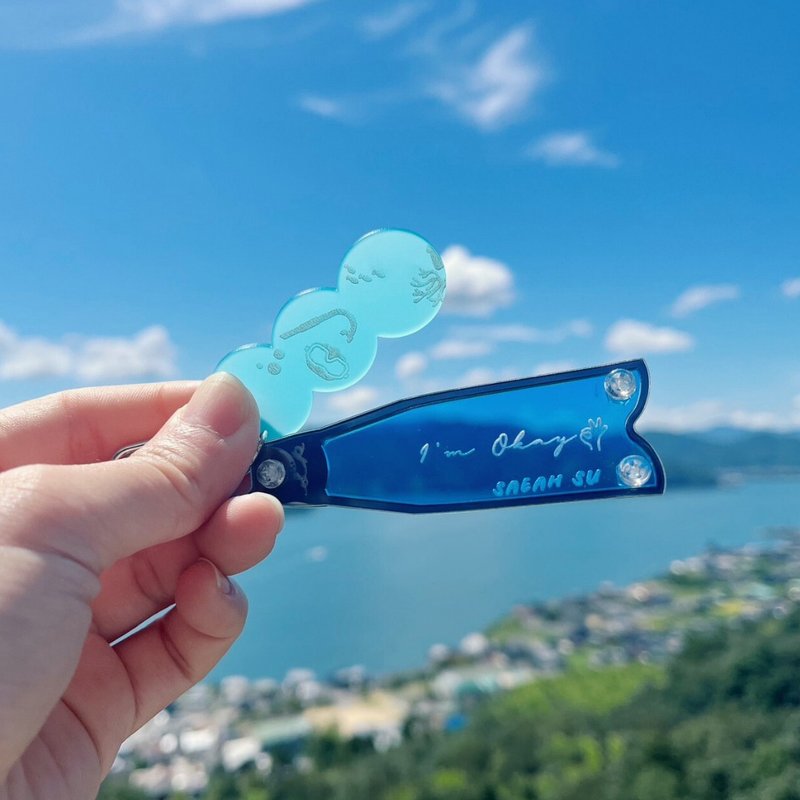 SSR :: 海嗨季-蛙鞋记得带嘿 | 压克力吊饰 钥匙圈 原创设计 - 钥匙链/钥匙包 - 压克力 蓝色