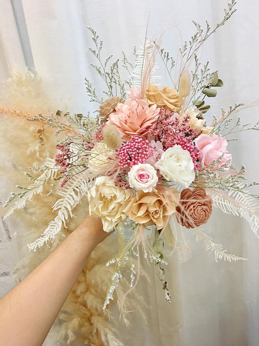 捧花【裸粉世家】结婚捧花 干燥花束 花束 求婚捧花 新娘捧花 - 干燥花/捧花 - 植物．花 
