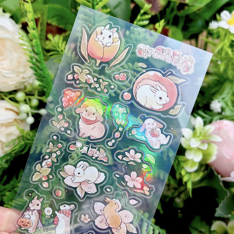 绵绵兔花园 咕卡贴纸 手帐装饰素材 - 贴纸 - 其他材质 多色