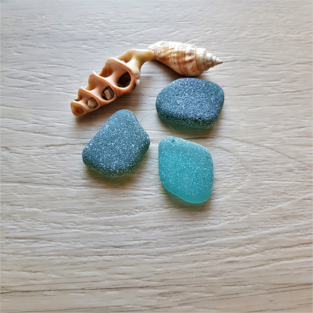 Teal sea glass Jewelry quality Authentic sea glass P151 - 其他 - 玻璃 灰色