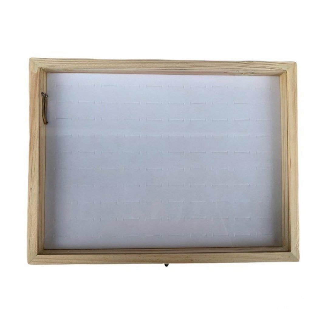 Glass Case, Mounting Paper for 100 Books, Wooden - 收纳用品 - 木头 咖啡色