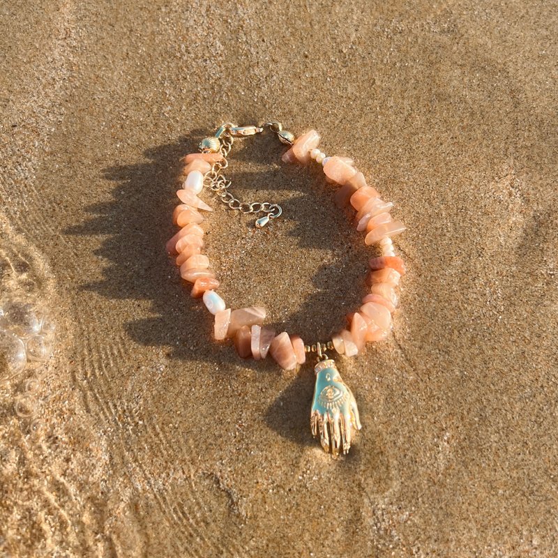 好人缘粉晶巴洛克珍珠手链 | 生日礼物 满额赠 圣诞礼盒赠卡片 - 手链/手环 - 水晶 粉红色