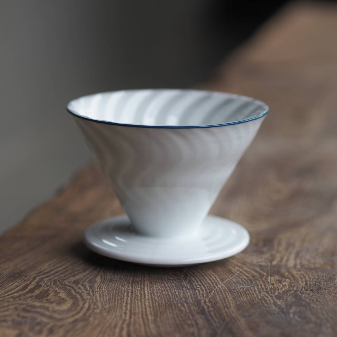 鹦鹉螺 缓流速沈浸 咖啡滤杯 【一青釉】 (1-4杯) - 咖啡壶/周边 - 瓷 白色