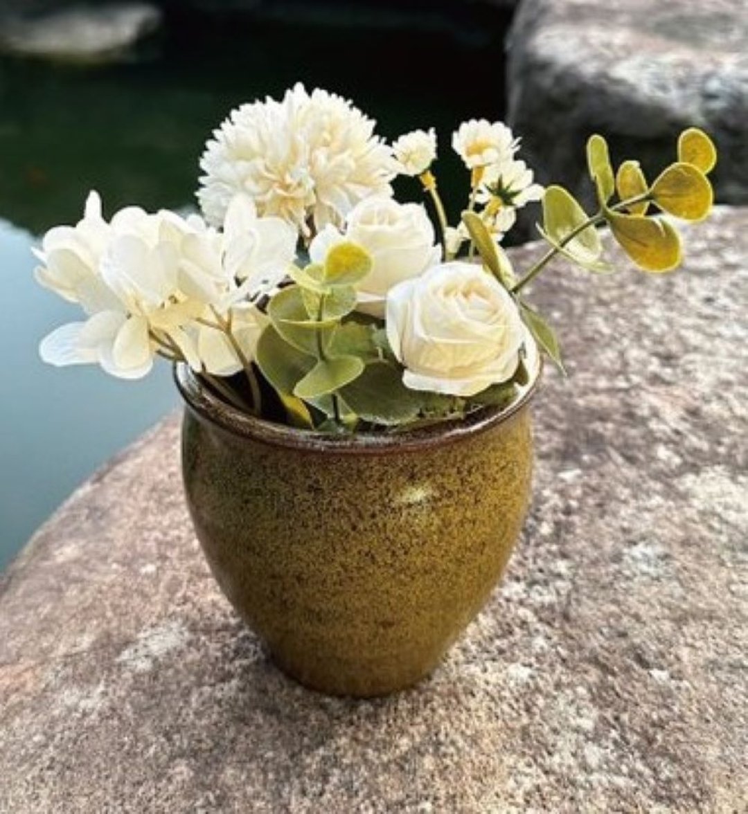 FJ 黑金泼点 花器 - 花瓶/陶器 - 陶 