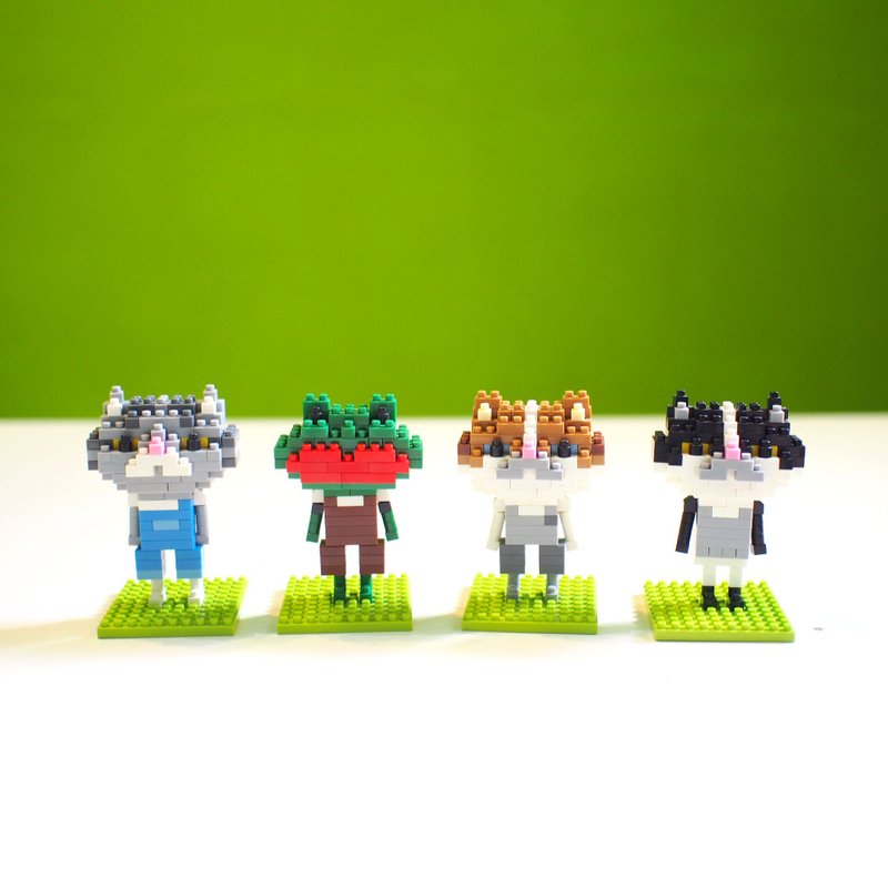 E*group 小积木公仔 1组  蛙  猫 - 玩偶/公仔 - 塑料 多色