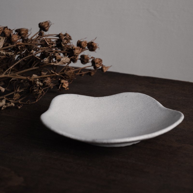 花浅皿  踏雪 - 盘子/餐盘/盘架 - 陶 