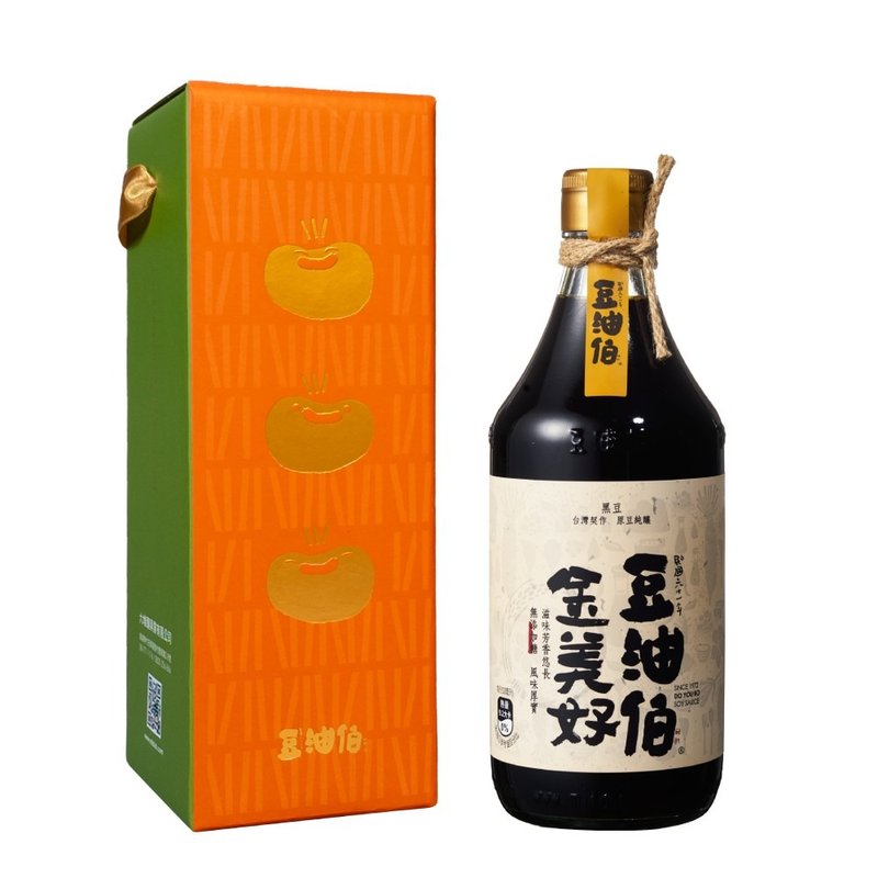 【豆油伯】金美好无添加糖酿造酱油500ml礼盒(颜色随机出货) - 酱料/调味料 - 玻璃 