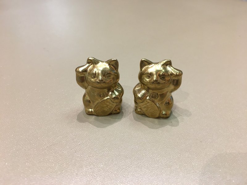黄铜矿招财猫摆件 ( 1对 ) - 招福招好运 - 摆饰 - 水晶 