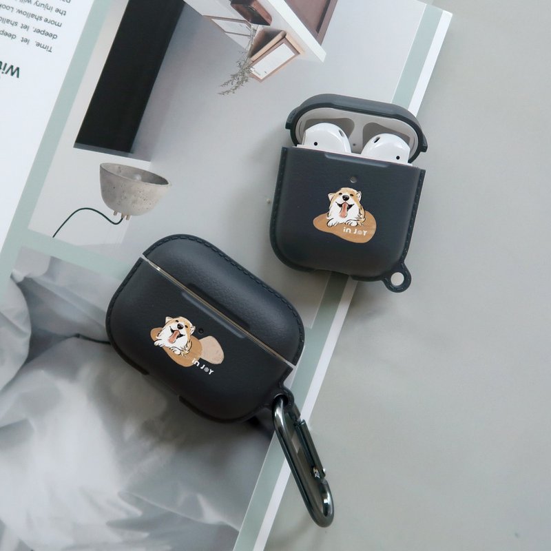 AirPods / AirPods Pro 微笑柯基 保护套 TPU收纳盒 附挂勾 - 耳机收纳 - 塑料 蓝色