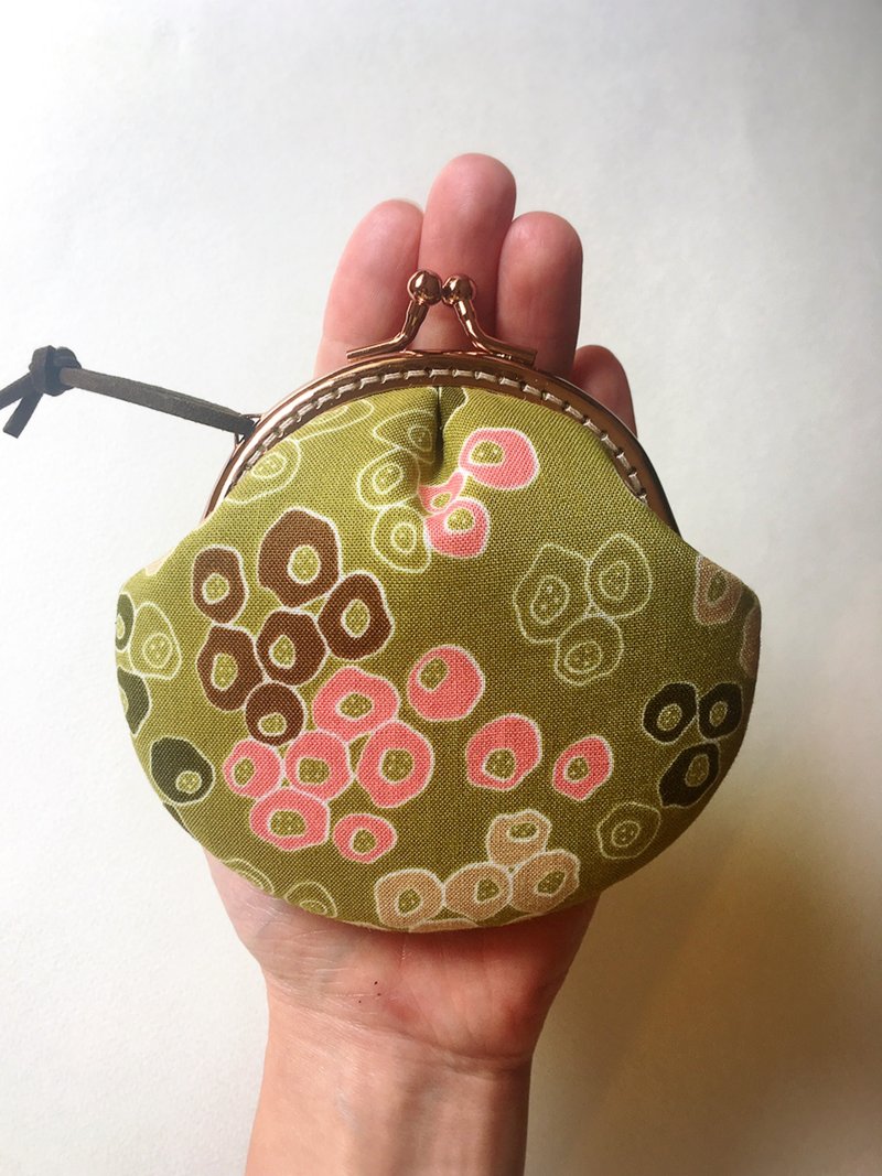 hm2。原野抹茶 贝壳。口金包 - 零钱包 - 棉．麻 绿色