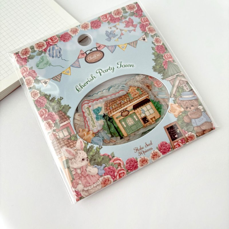 【Cherish Party Town】哑光PET 贴纸包 30枚 - 贴纸 - 防水材质 咖啡色