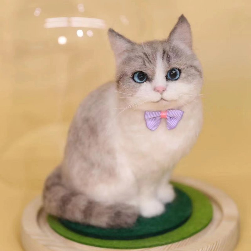 客制化逼真猫 羊毛毡 宠物 娃娃 定制 手工 狗狗猫咪 毛小孩 174 - 玩具 - 羊毛 多色