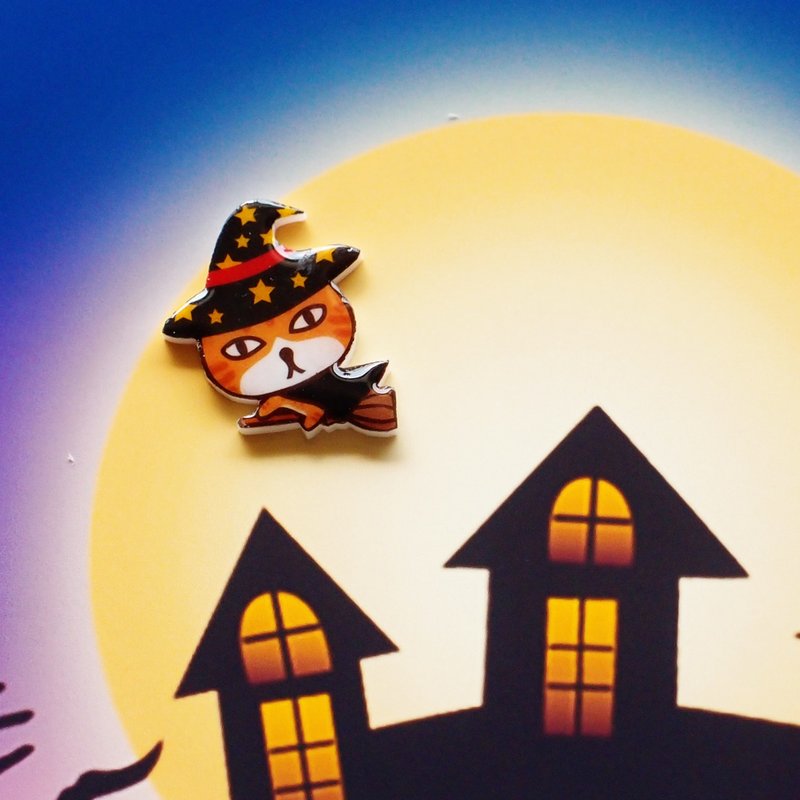 Fox Garden 手作 万圣节系列:魔女猫耳环/耳夹/耳钉 派对必备   若无指定一律以透明耳夹出货 - 耳环/耳夹 - 塑料 