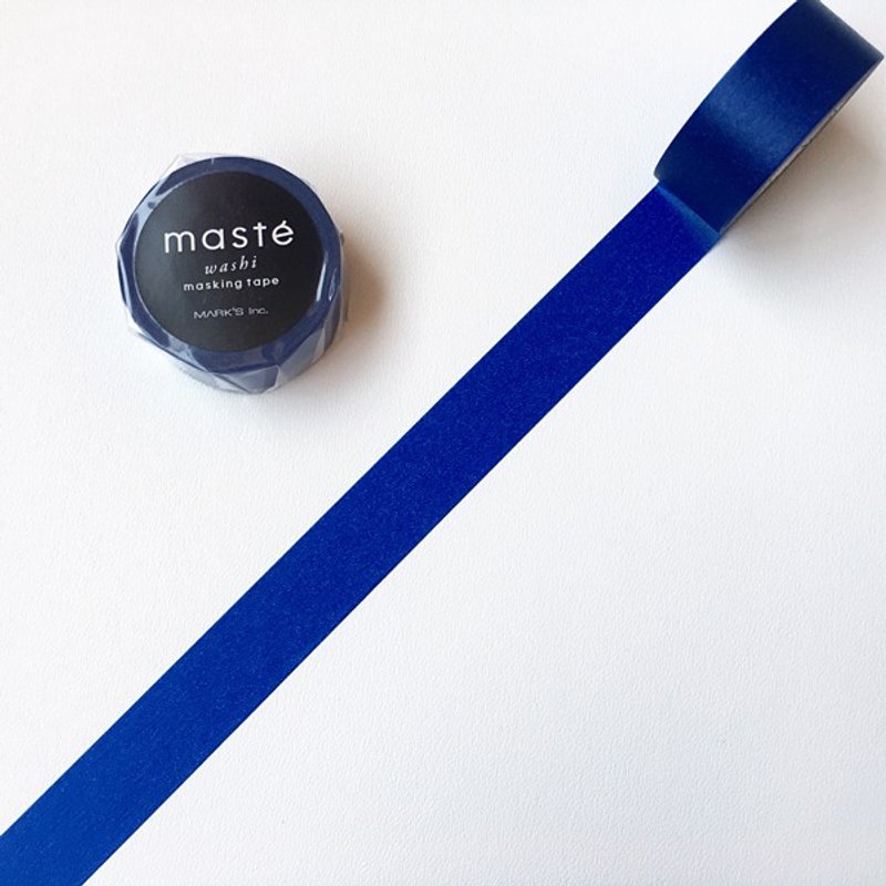maste 和纸胶带 Basic【无地素色-宝蓝 (MST-MKT180-BL)】 - 纸胶带 - 纸 蓝色
