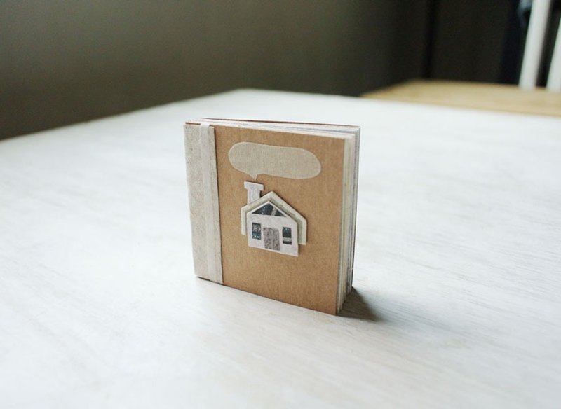 5cm小书/手抄纸/色纸集/米白色烟囱小房子 - 笔记本/手帐 - 纸 白色