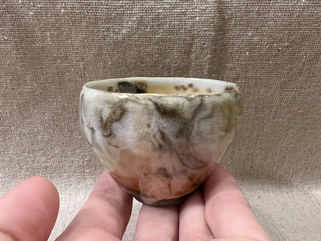 幻彩湖水绿绞泥柴烧杯 / 茶杯 / 小平凡手作 - 茶具/茶杯 - 陶 