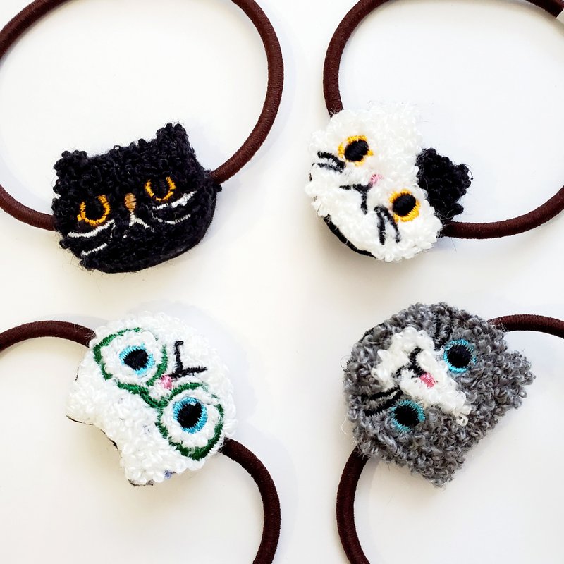 nyaigs　Fluffy cat  hair tie_4cat set - 发饰 - 棉 