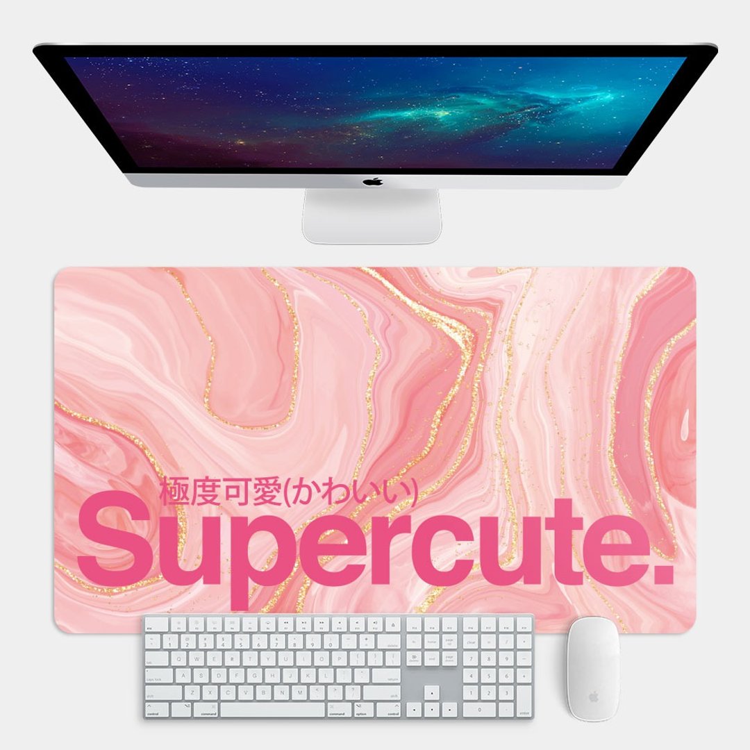 Supercute极度可爱 大尺寸 鼠标垫 餐垫 办公桌垫 PS046 - 鼠标垫 - 橡胶 粉红色