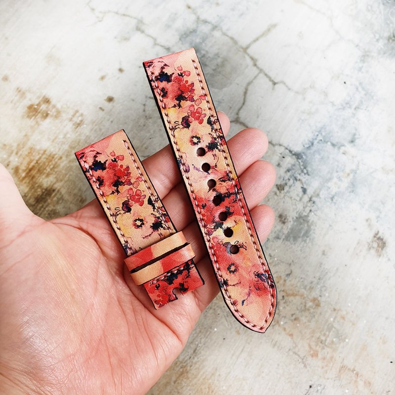 Leather Watch Straps 22mm,24mm, Hand-Stitched Handmade - 表带 - 真皮 粉红色