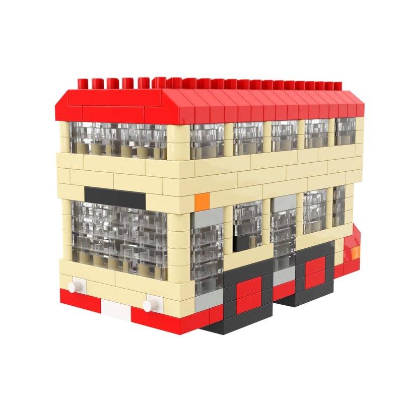 Archbrick 迷你香港旧式双层巴士 Pixel 积木 Nanoblock - 玩偶/公仔 - 塑料 多色