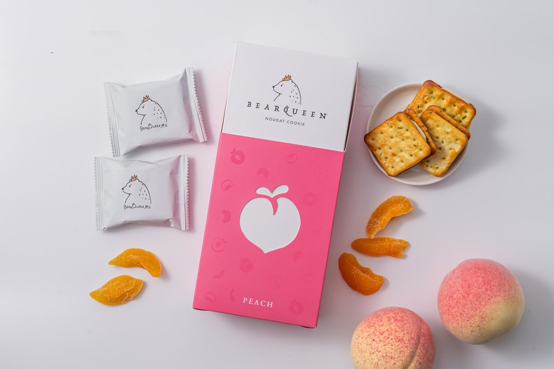 BearQueen - 水蜜桃苏打牛轧饼 | 8 pcs - 零食/点心 - 纸 