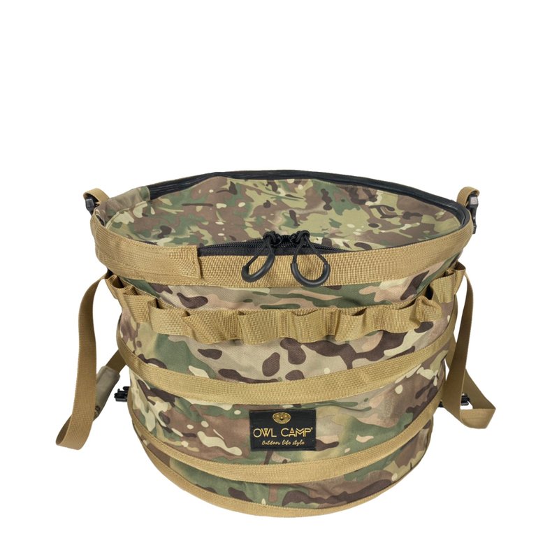【OWL CAMP】多地迷彩伸缩桶(小) - 置物架/篮子 - 尼龙 多色