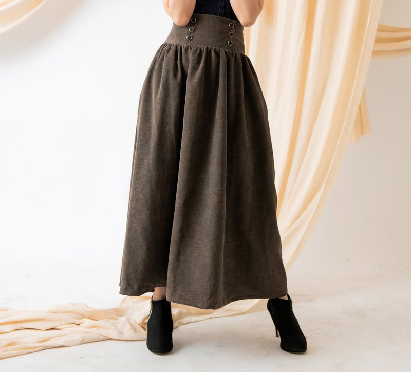 帷幕浪漫 星点绒长裙High Waisted Skirt - 裙子 - 聚酯纤维 绿色