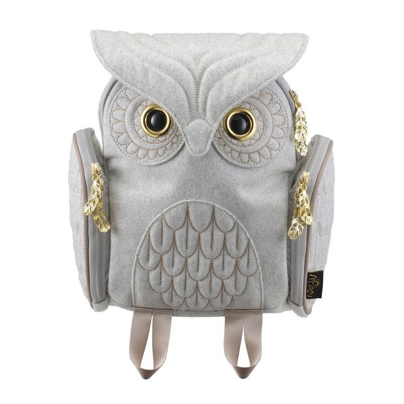 Morn Creations 正版经典猫头鹰后背包-浅灰(S) - 后背包/双肩包 - 其他材质 白色