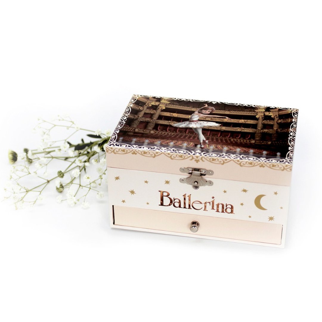 Trousselier - Ballerina 芭蕾奇缘长形自转夜光首饰盒 - 玩具/玩偶 - 其他材质 粉红色