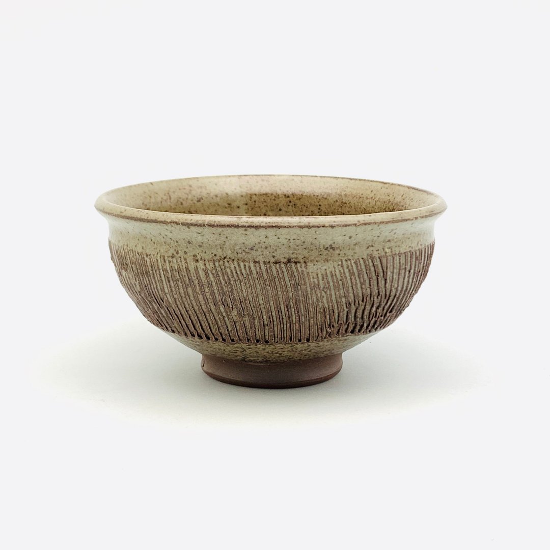 草木灰釉箆纹碗 - 碗 - 陶 灰色