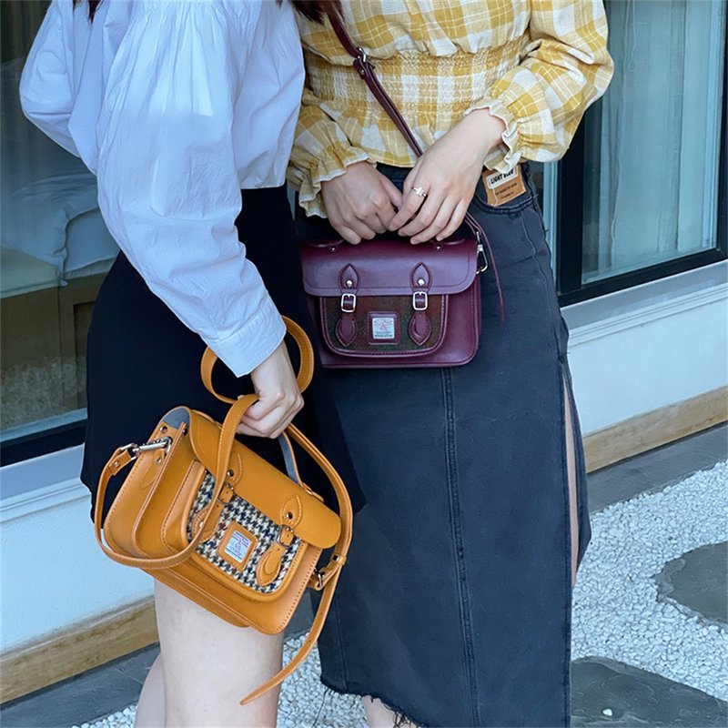 哈里斯剑桥包Harris tweed单肩复古高级感百搭时尚斜挎包邮差包女 - 侧背包/斜挎包 - 羊毛 