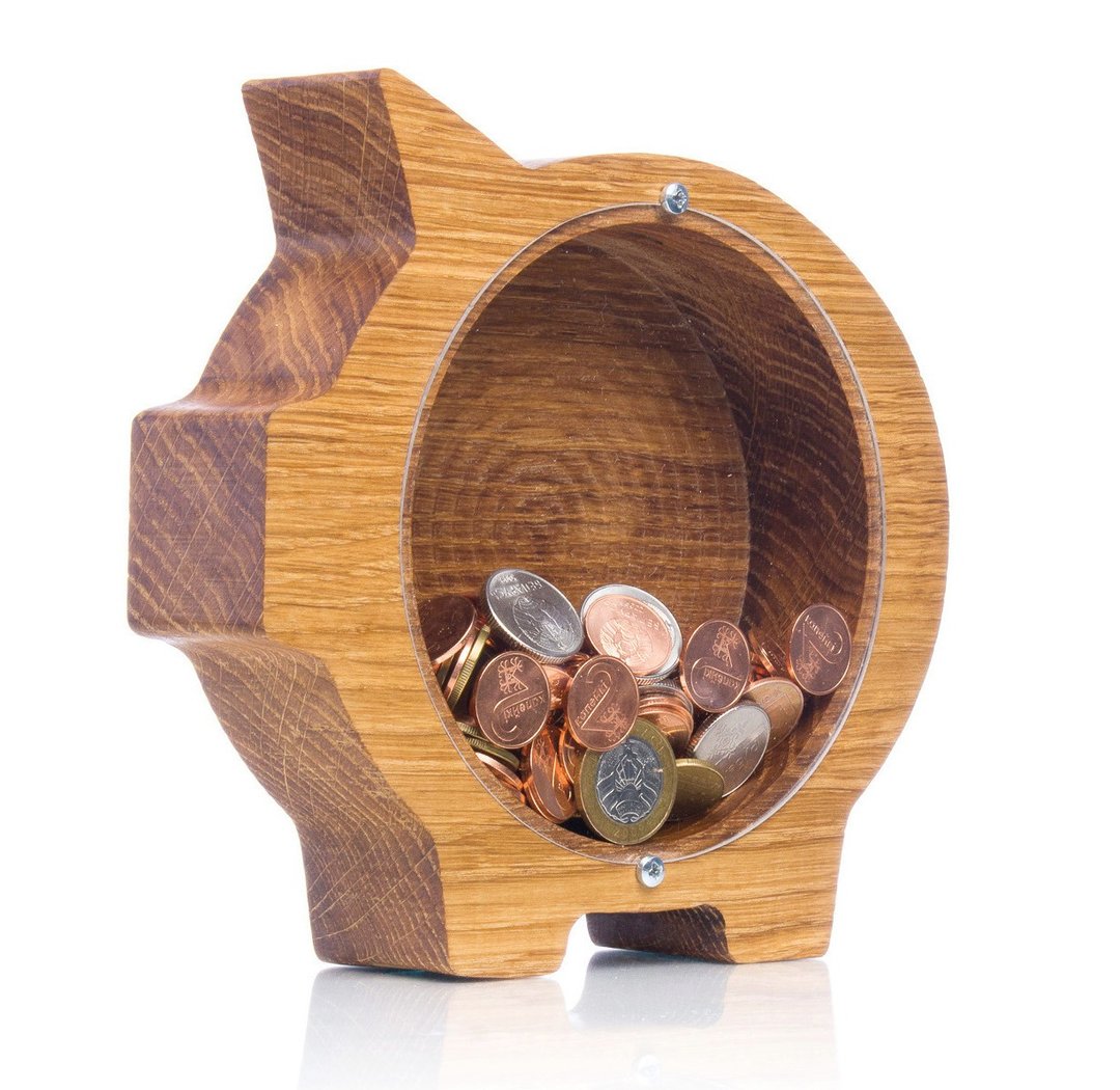 Wooden piggy bank for boys and girls Modern baby birthday gift Tip jar - 储蓄罐 - 木头 
