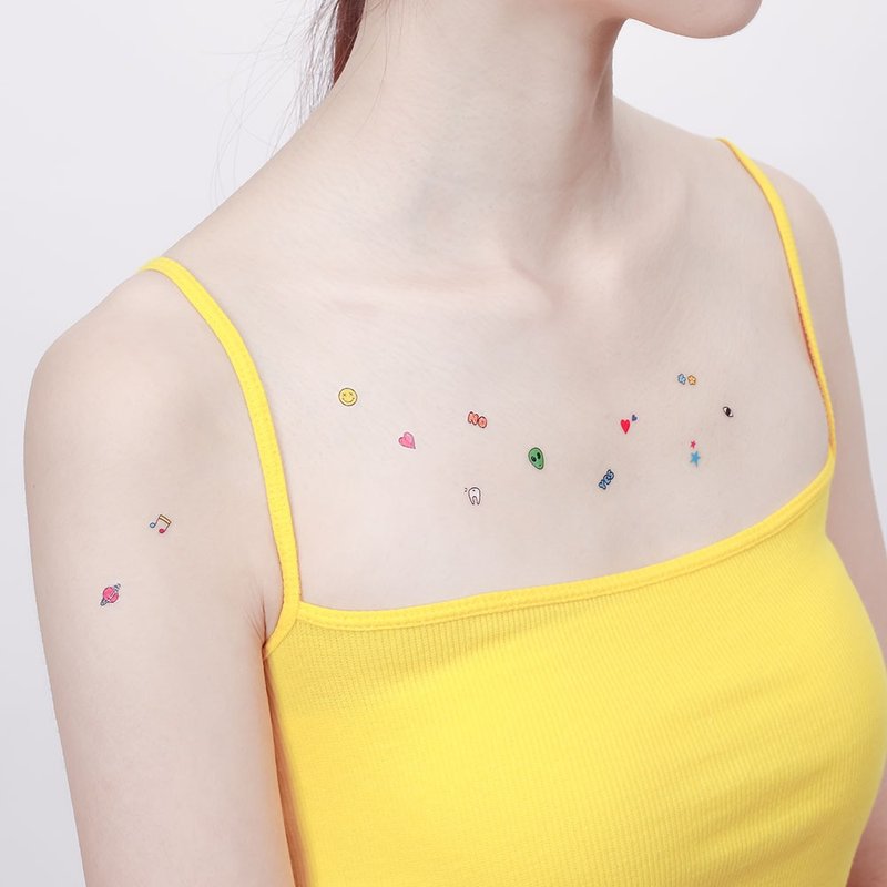 Surprise Tattoos / 迷你可爱 指甲贴纸 纹身贴纸 两种用法 - 纹身贴 - 纸 