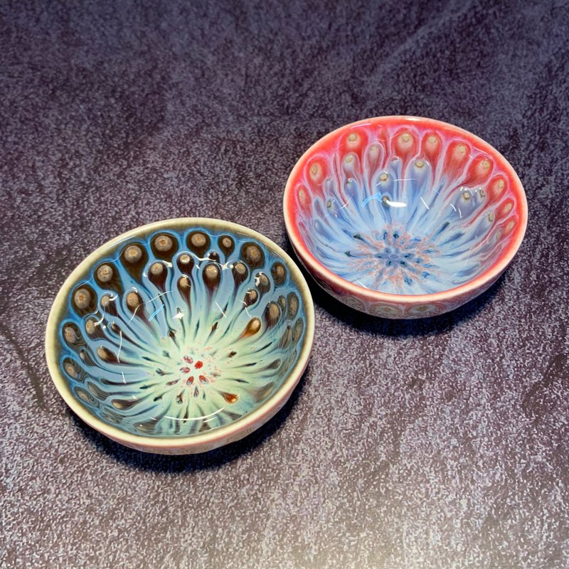 孔雀开屏 品茗小对杯 茶杯 / 台湾新锐陶艺家 邱毓宁 / P05 - 茶具/茶杯 - 瓷 灰色