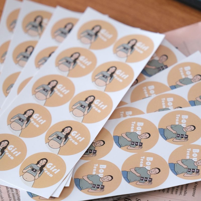 【加购】 定制化贴纸 | 100张起印 婚礼似颜绘 弥月 应援 - 订制画像 - 纸 橘色