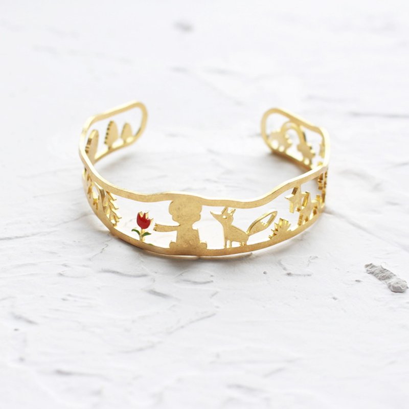 小王子 玫瑰 狐狸 黄铜手环 I 故事_最爱是谁 - 手链/手环 - 铜/黄铜 银色