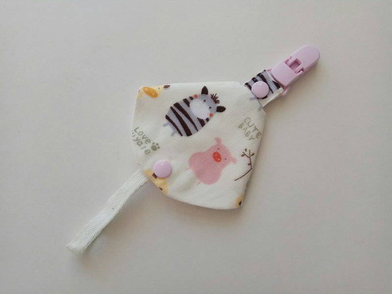 小猪与斑马 二合一奶嘴夹 < 奶嘴防尘套+奶嘴夹>双重功能 - 满月礼盒 - 棉 多色