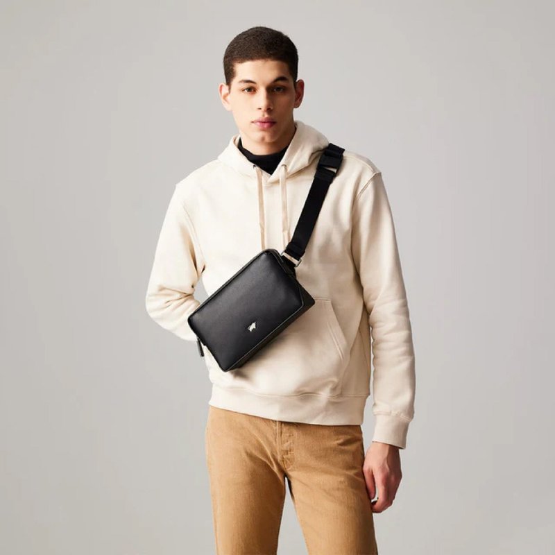 【免费升级送礼包装】诺瓦-A 腰胸包-黑色/BF564-07-BK - 侧背包/斜挎包 - 真皮 黑色